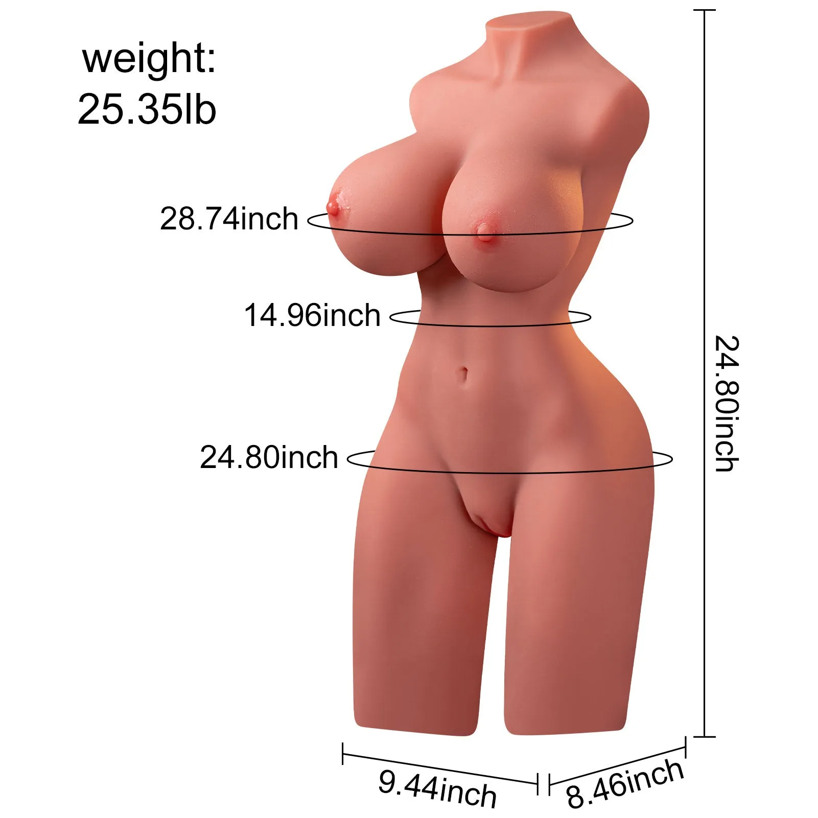 Gardenia: 25.35lb Sex Doll Torso for Men with Big Boobs
