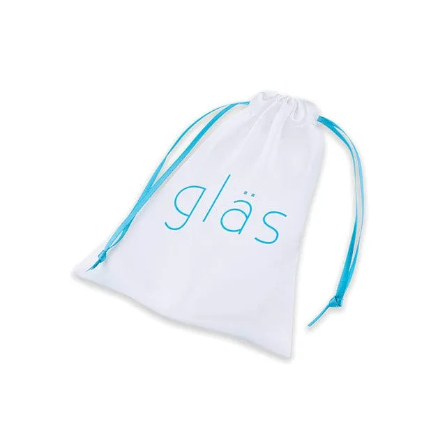 Glas - Remote Control Rechargeable Vibrating Glass Beaded Butt Plug 3.5 (Blue)