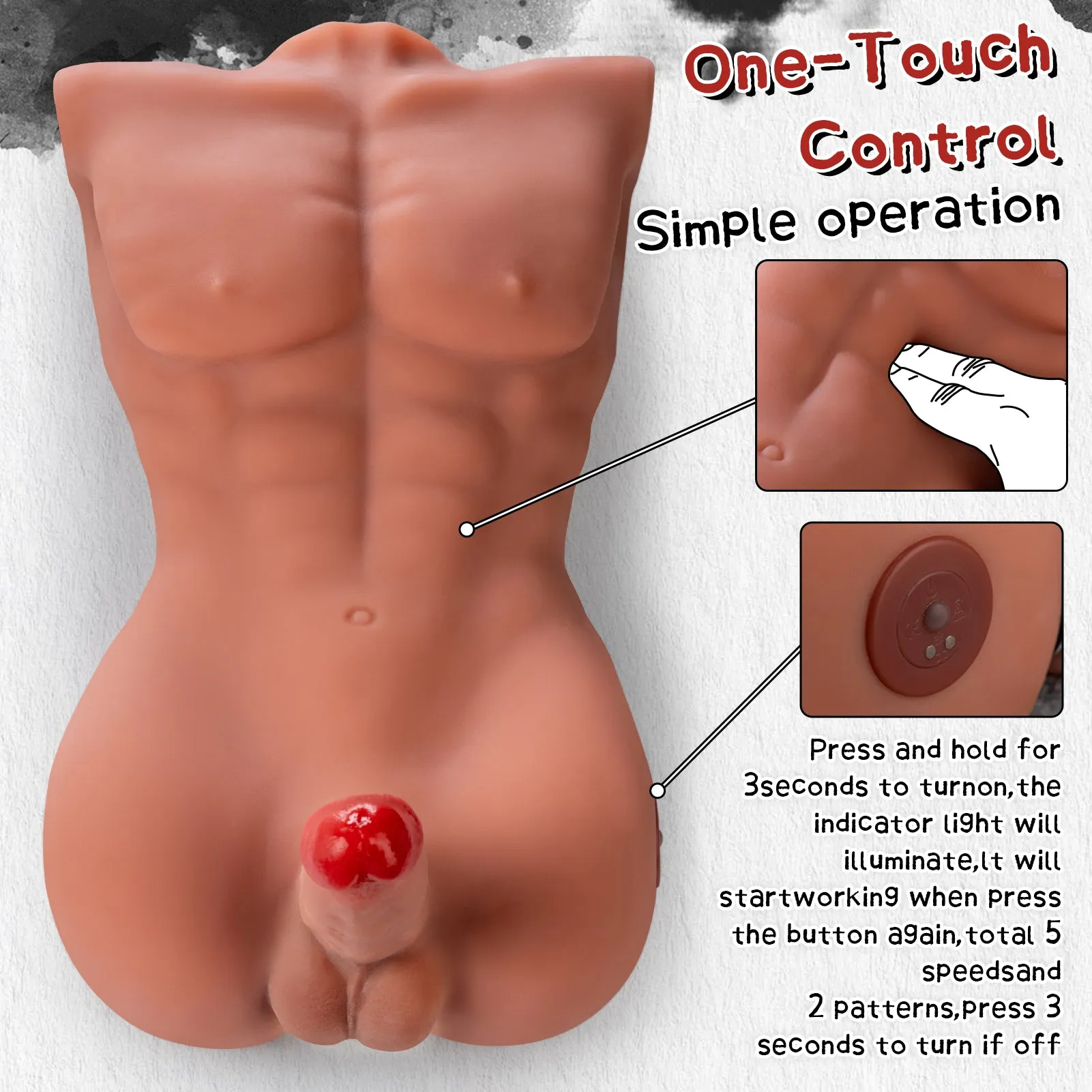 Johnny: 12.91lb Male Torso Sex Doll with Dynamic Motion Technology