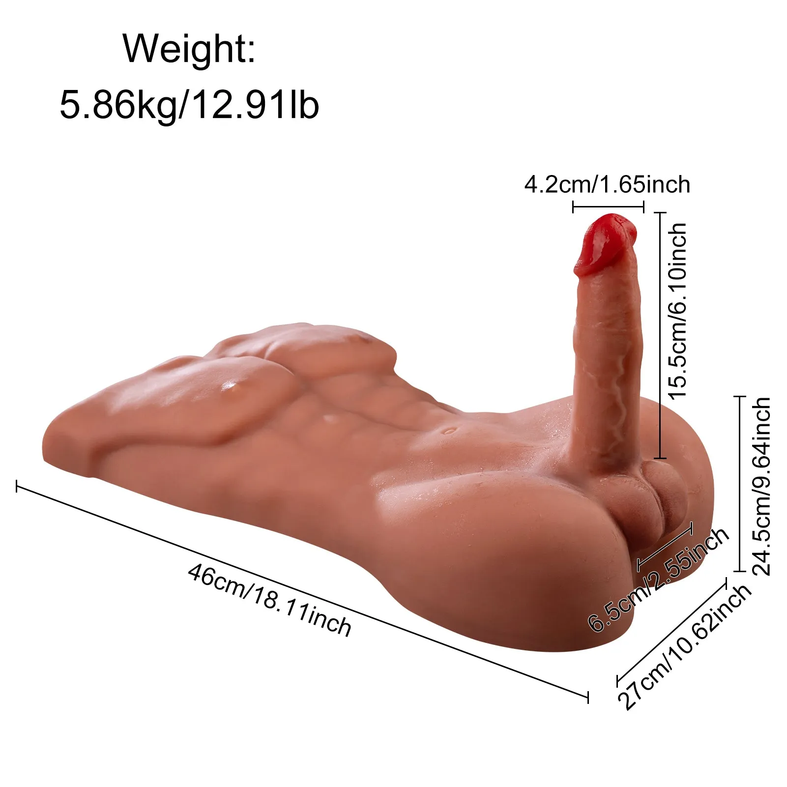 Johnny: 12.91lb Male Torso Sex Doll with Dynamic Motion Technology