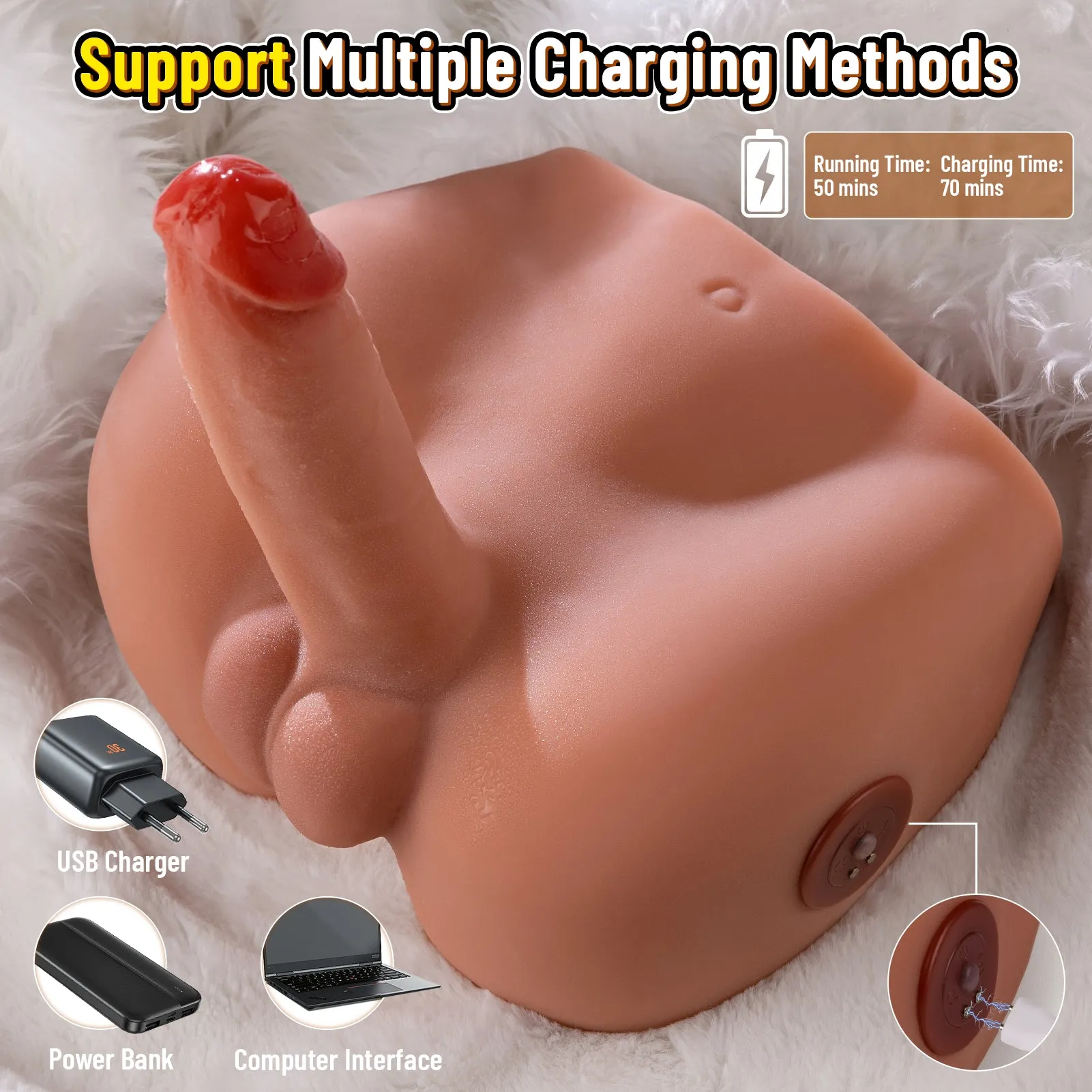 Jonathan: 6.01lb Male Sex Doll with Wiggling Dildo