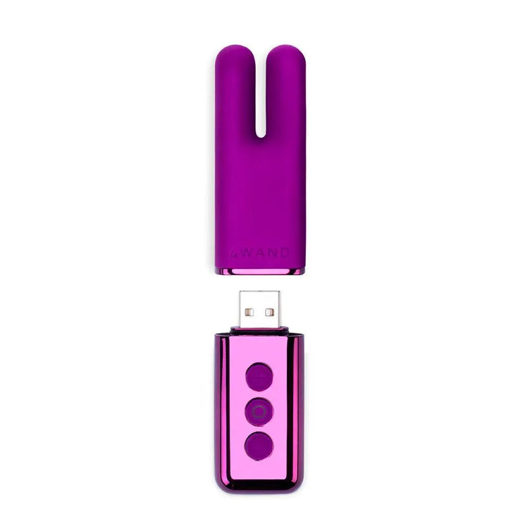 Le Wand Chrome Deux Bullet Vibrator. Dark Cherry