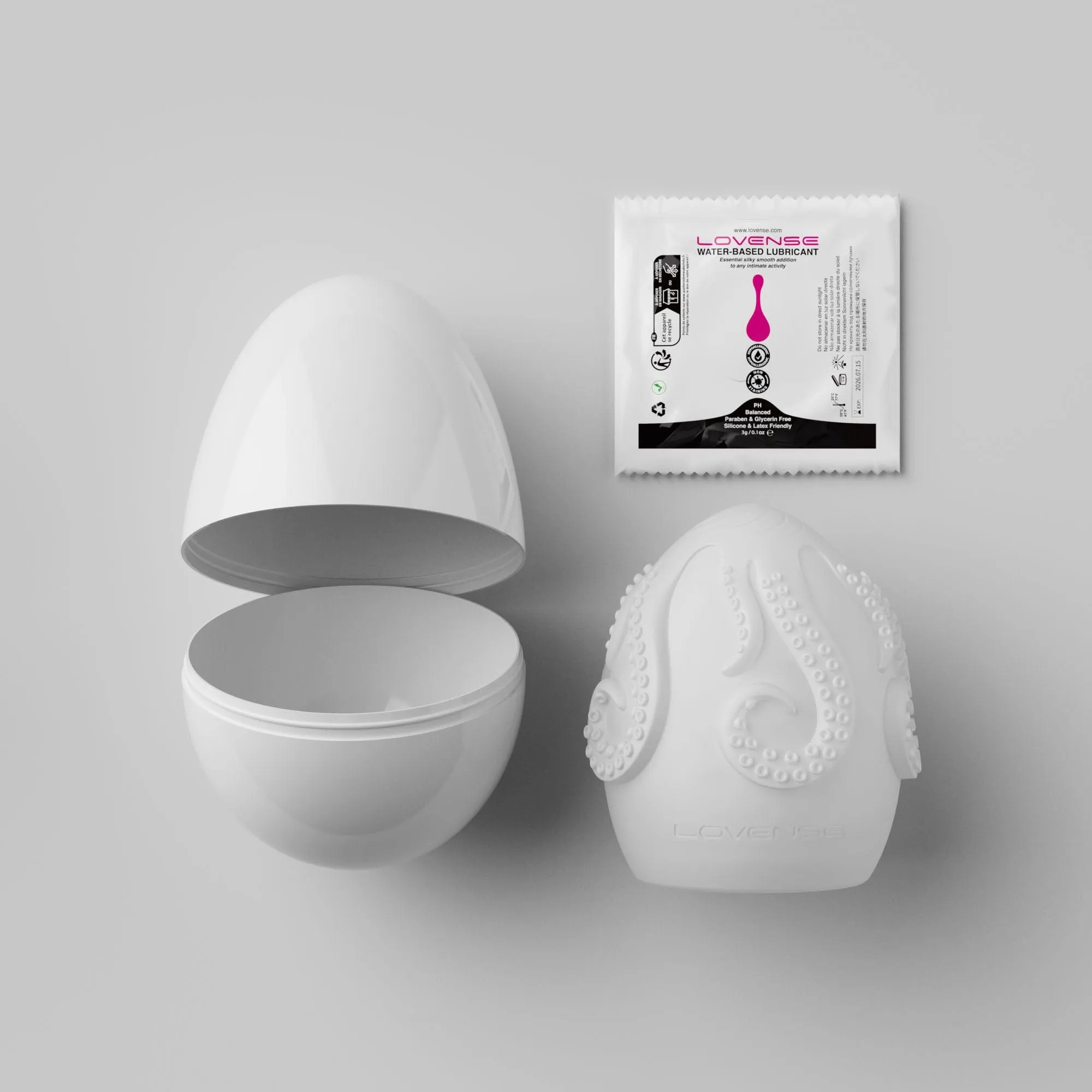 Lovense - Kraken 6 Pack Soft stretchy Egg Masturbator (White)