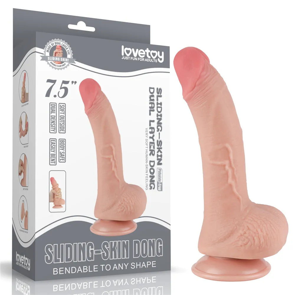 LoveToy 7.5 Sliding Skin Dual-Layered Dong