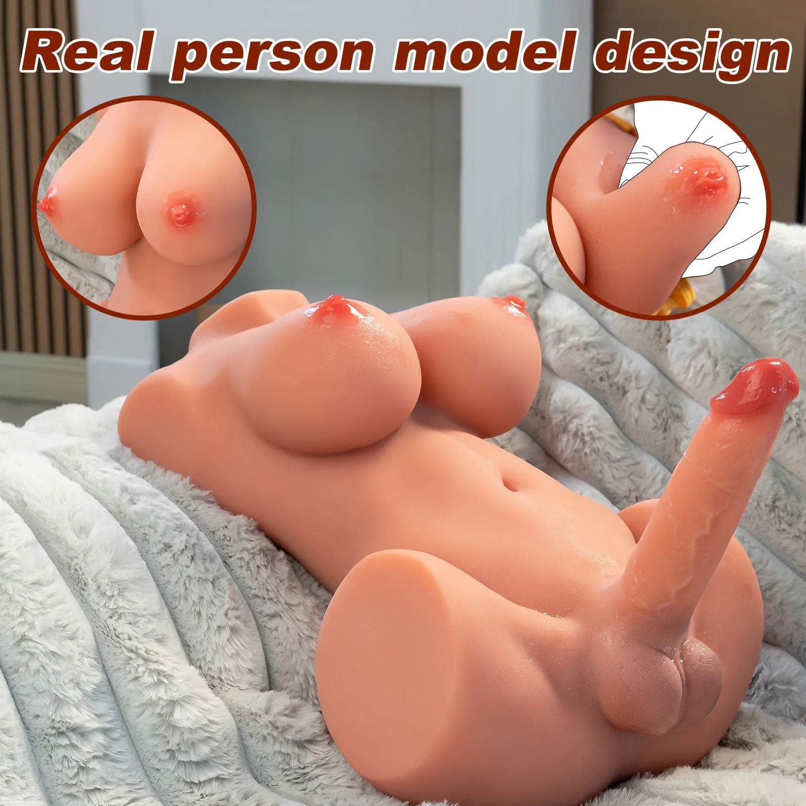 Luka: 16.82lb Futa Sex Doll Shemale Torso