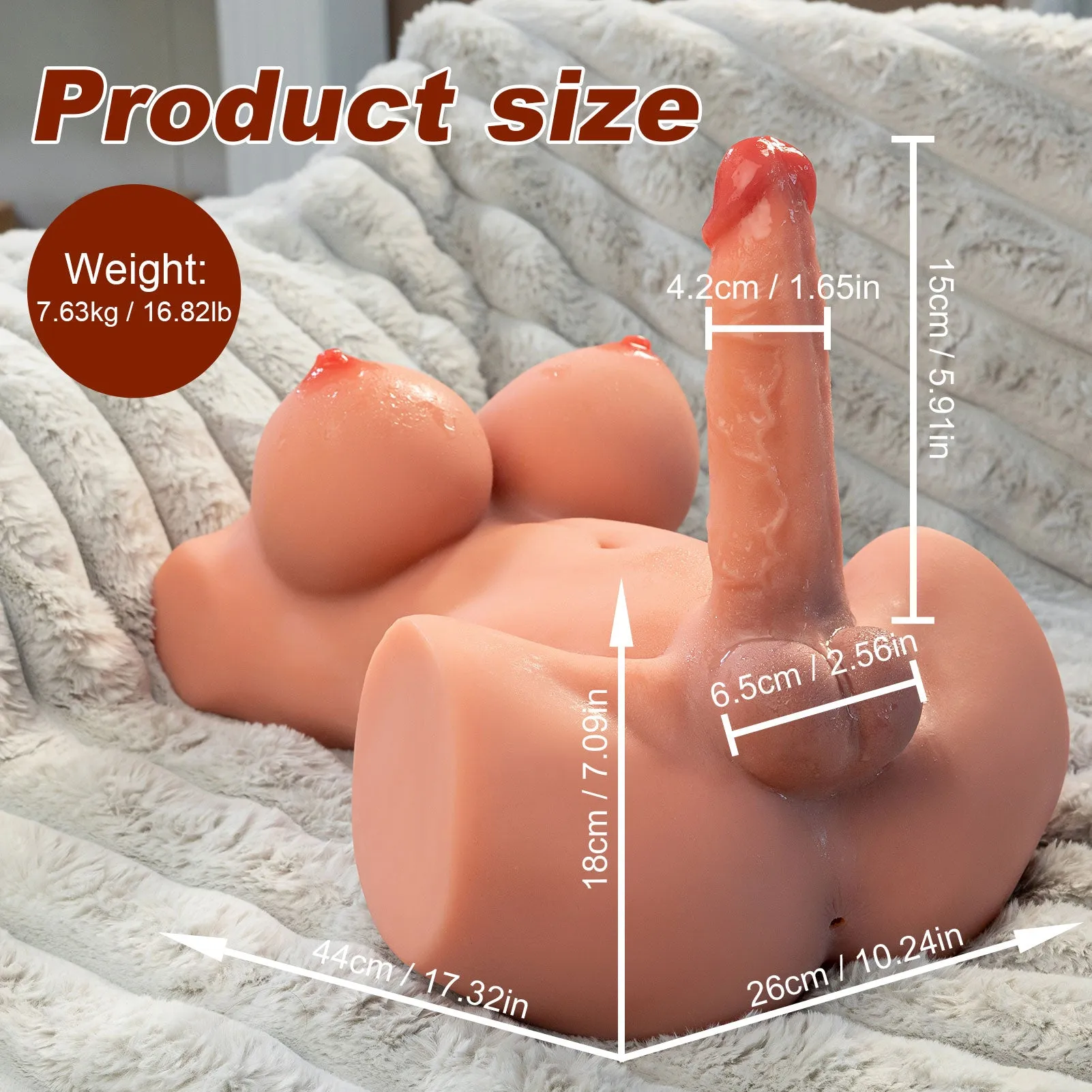 Luka: 16.82lb Futa Sex Doll Shemale Torso