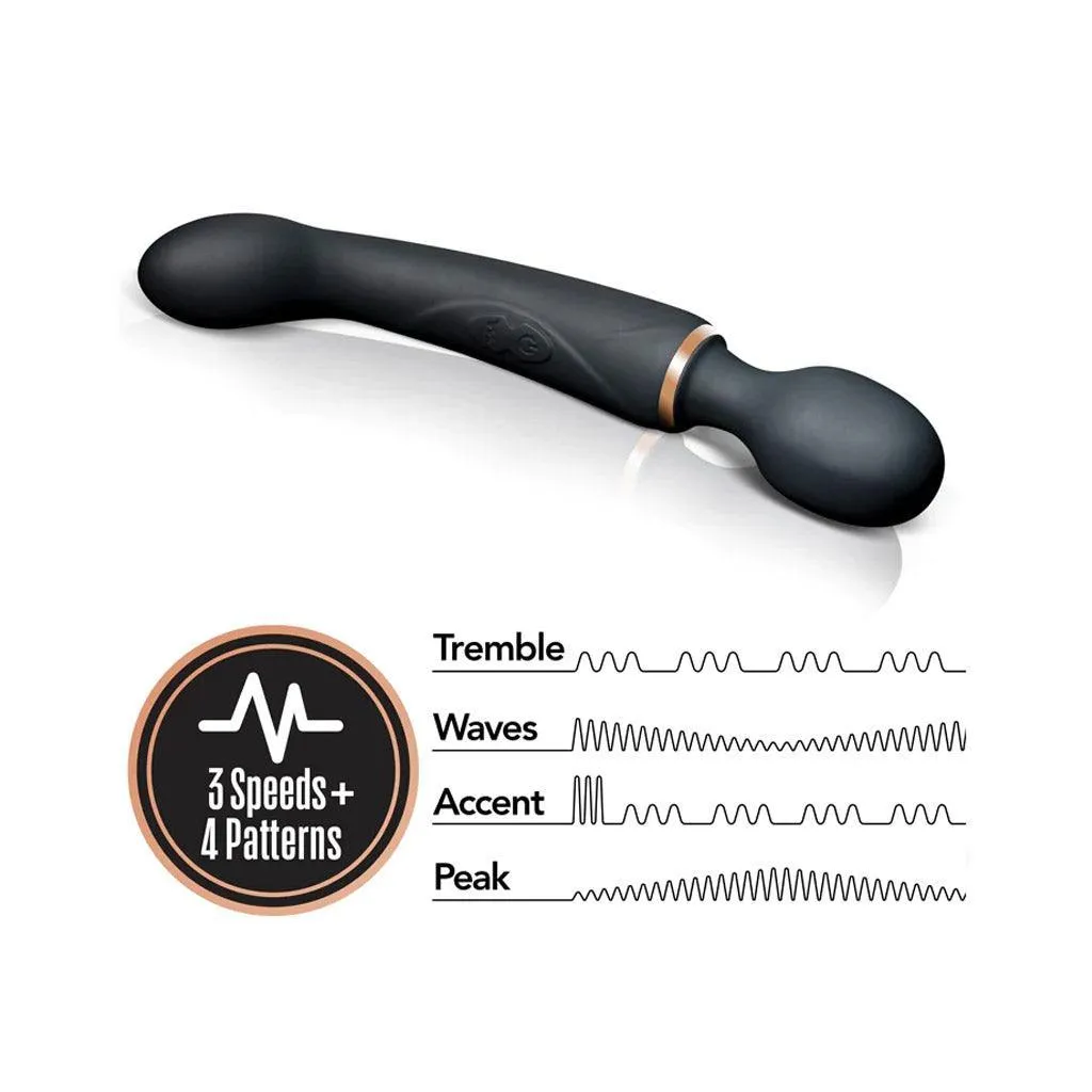 Lush Gia Dual Wand Massager & G-Spot Vibrator. Black