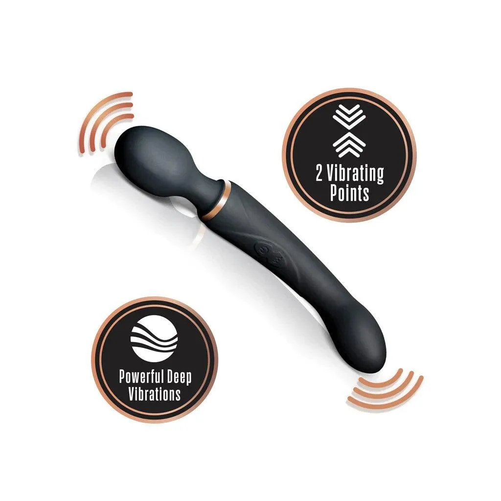 Lush Gia Dual Wand Massager & G-Spot Vibrator. Black