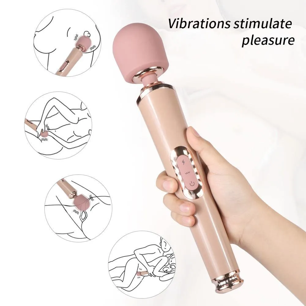 Magic Wand Electric Massager with 3 Speeds 4 Frequency Powerful Vibrator