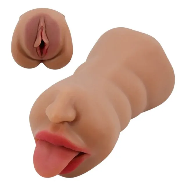 Masturbator dublu CRAZY BULL SARAH. cu simulare orală și vaginală realistă. rezistent la apă. lungime 18 cm