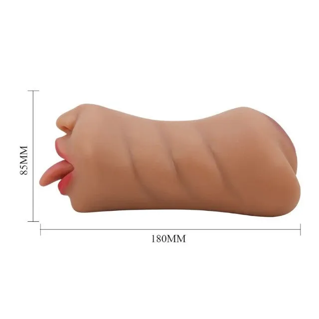 Masturbator dublu CRAZY BULL SARAH. cu simulare orală și vaginală realistă. rezistent la apă. lungime 18 cm
