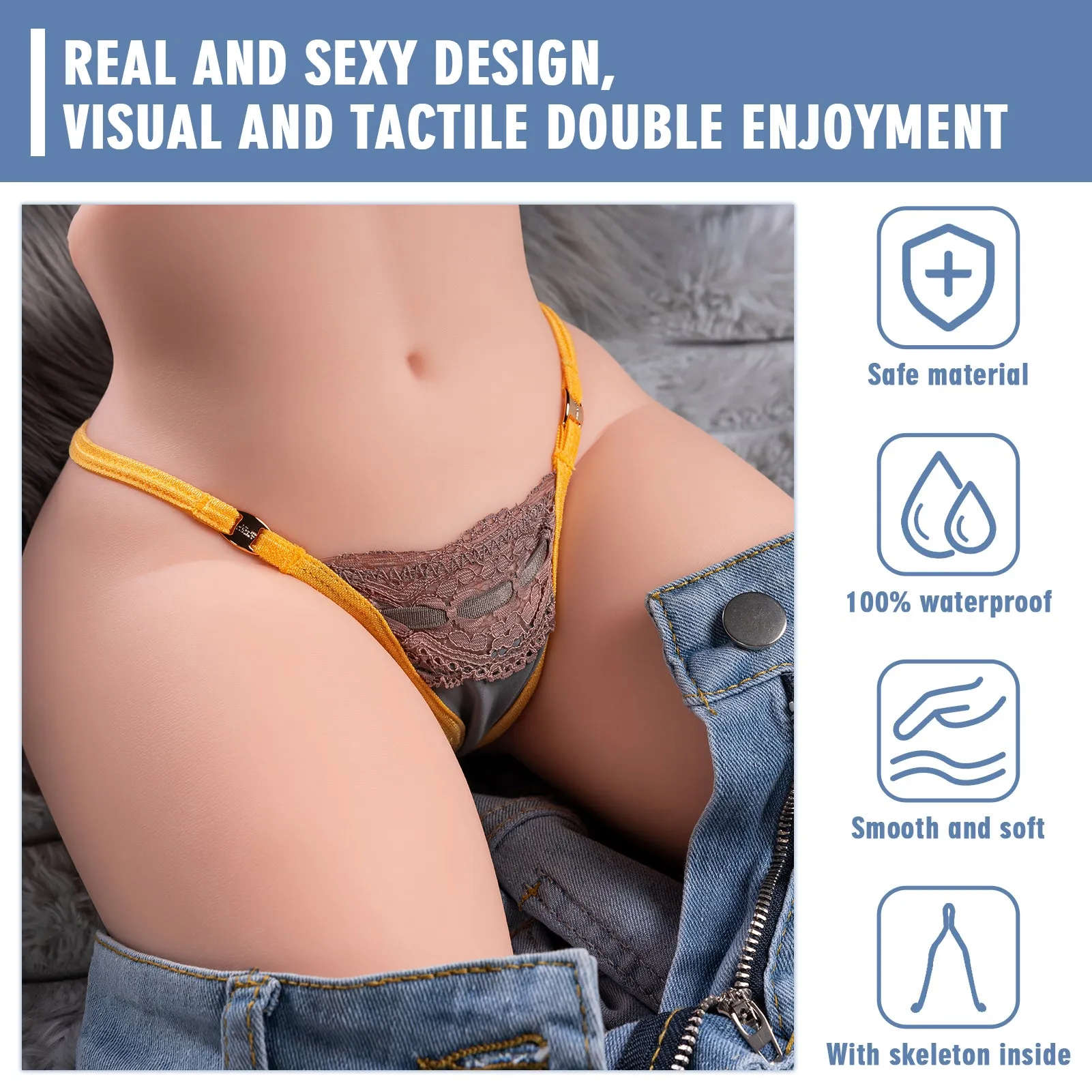 Nelly: 9.84lb Mini Torso Sex Doll with Skeleton