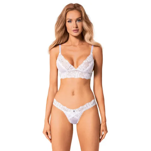 Obsessive Heavenlly white bra and thong set