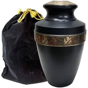 Oversize Extra Large Black Beauty Cremation Urn | XL Oversize Black urn  | Designed for a large person up to 300#