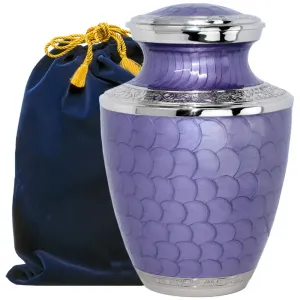 Oversize Extra Large Lavender Scalloped  Cremation Urn | XL Green ash urn  | Designed for a large person up to 300#