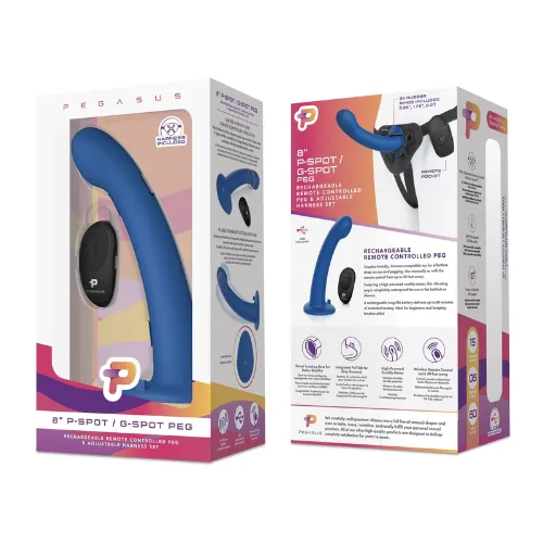 Pegasus 8 Wireless Remote Control P-Spot/ G-Spot Peg With Harness