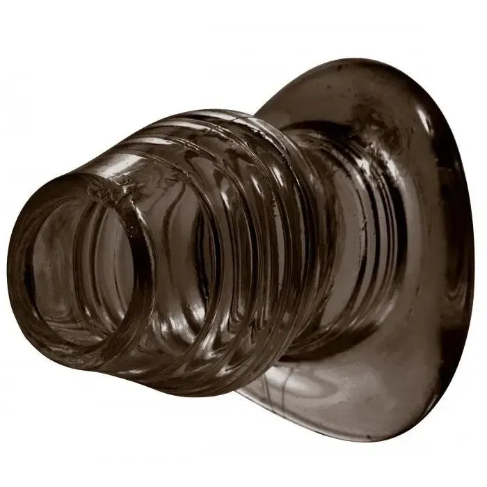 Perfect Fit Black Ridged Bendable Medium Hollow Anal Plug