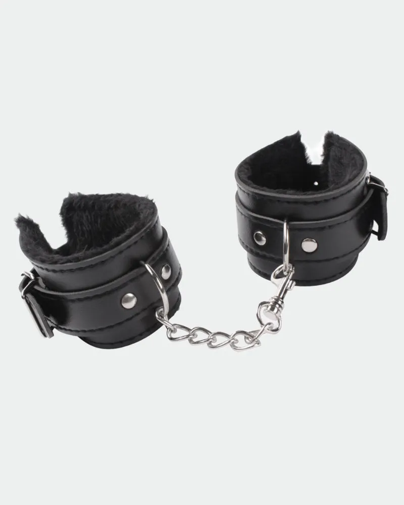 Plush Wrist Brace Leather Handcuffs
