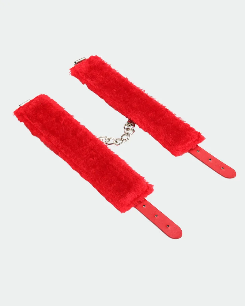 Plush Wrist Brace Leather Handcuffs