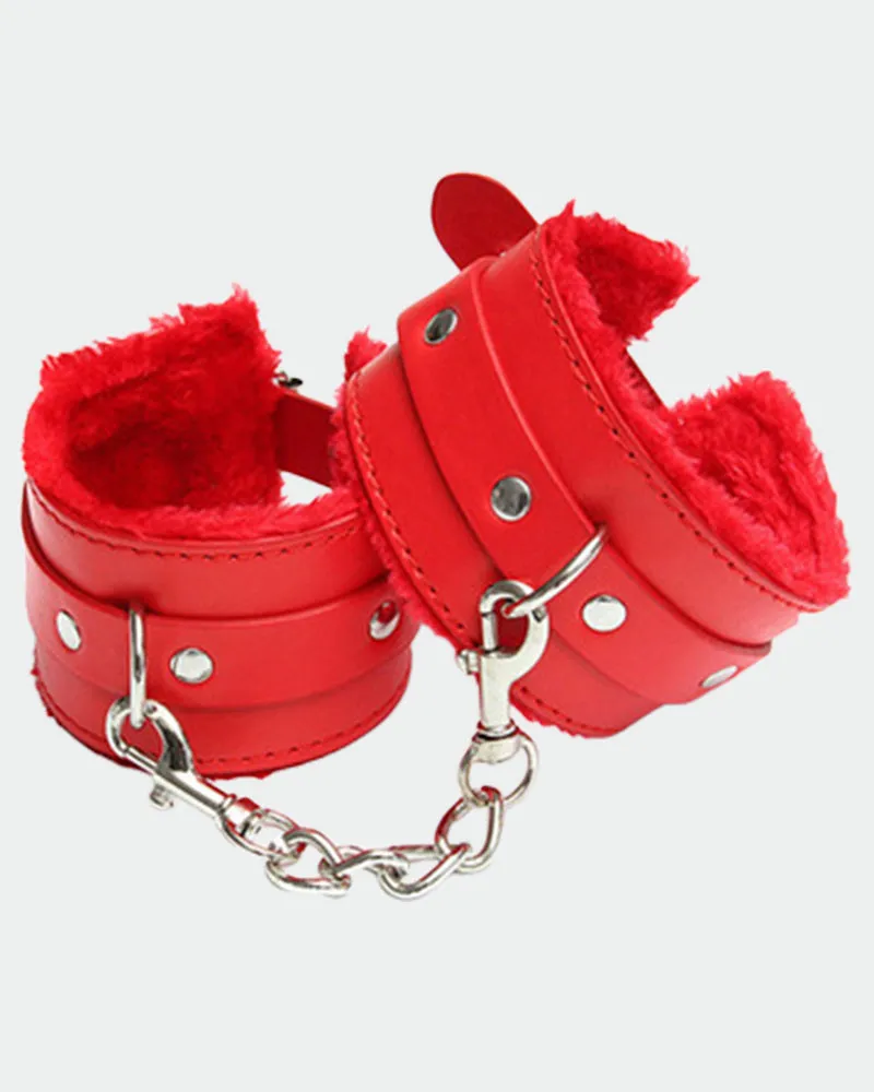 Plush Wrist Brace Leather Handcuffs