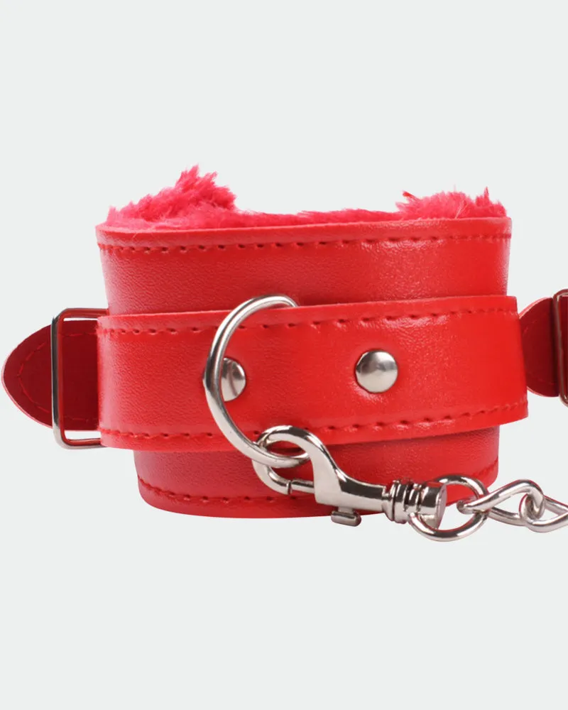 Plush Wrist Brace Leather Handcuffs