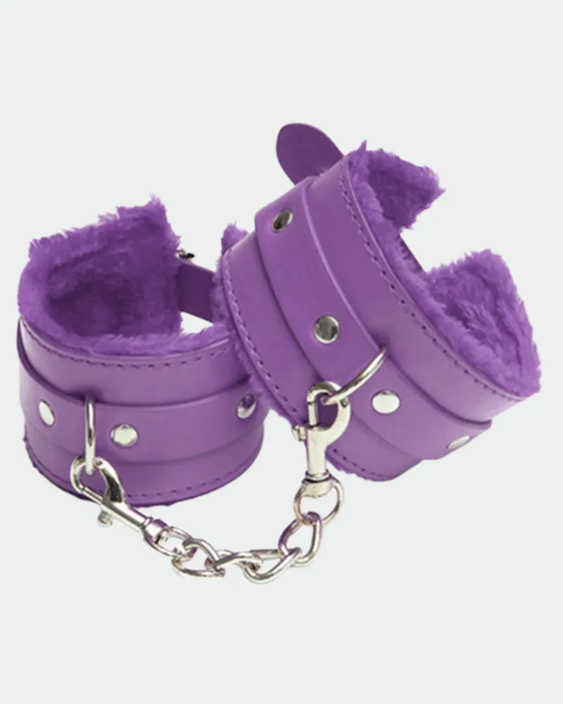 Plush Wrist Brace Leather Handcuffs