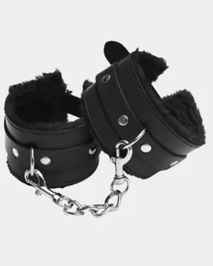 Plush Wrist Brace Leather Handcuffs