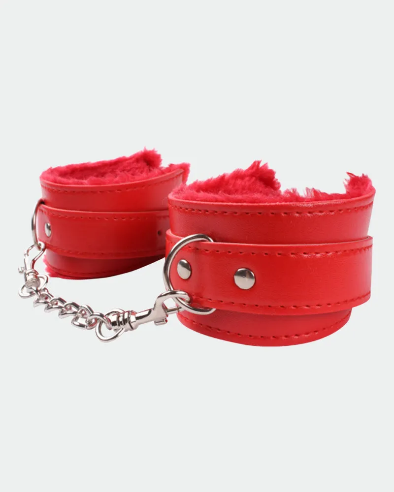 Plush Wrist Brace Leather Handcuffs