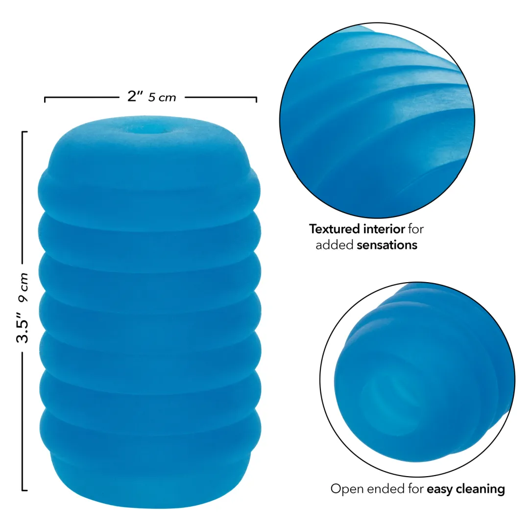 Pop Sock Ribbed Ultra Squishy Reversible Stroker - Blue