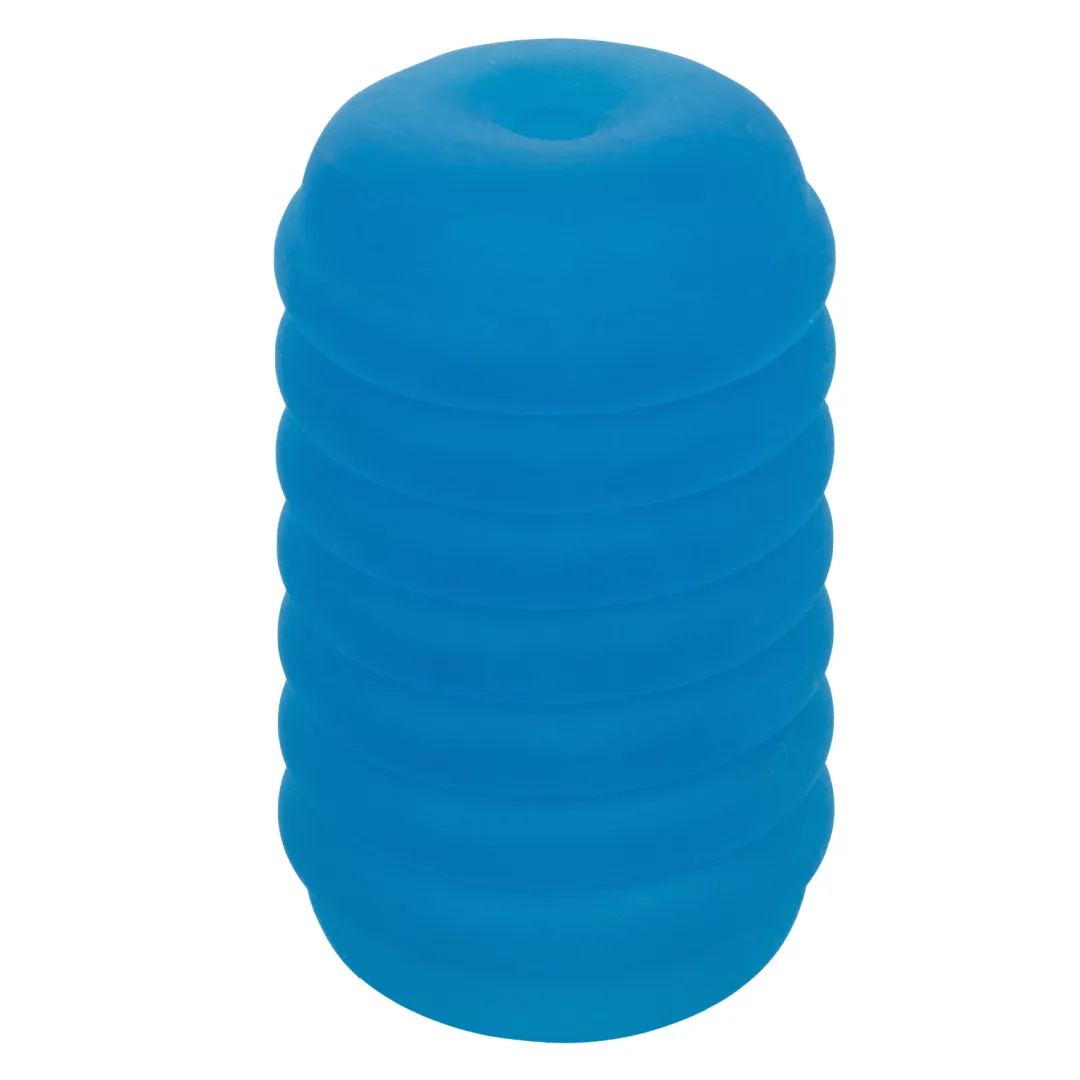 Pop Sock Ribbed Ultra Squishy Reversible Stroker - Blue