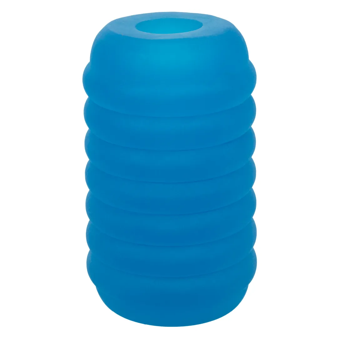 Pop Sock Ribbed Ultra Squishy Reversible Stroker - Blue