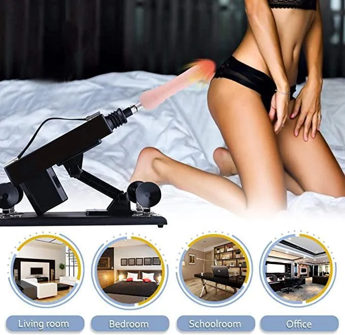 Powerful Sex Machine with 2 Extension Rod and Dildo