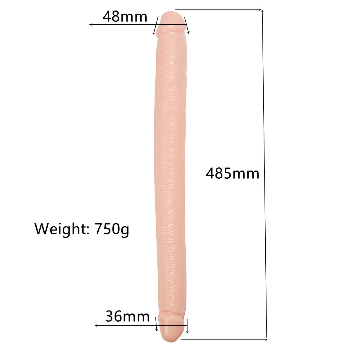 Realistic Double Ended Dildo Adult Toy Lesbian. 19.09 Inch Double Sided Dildos for Women. Waterproof Flexible Double Dong with Curved Shaft for Vaginal G-spot and Anal Play