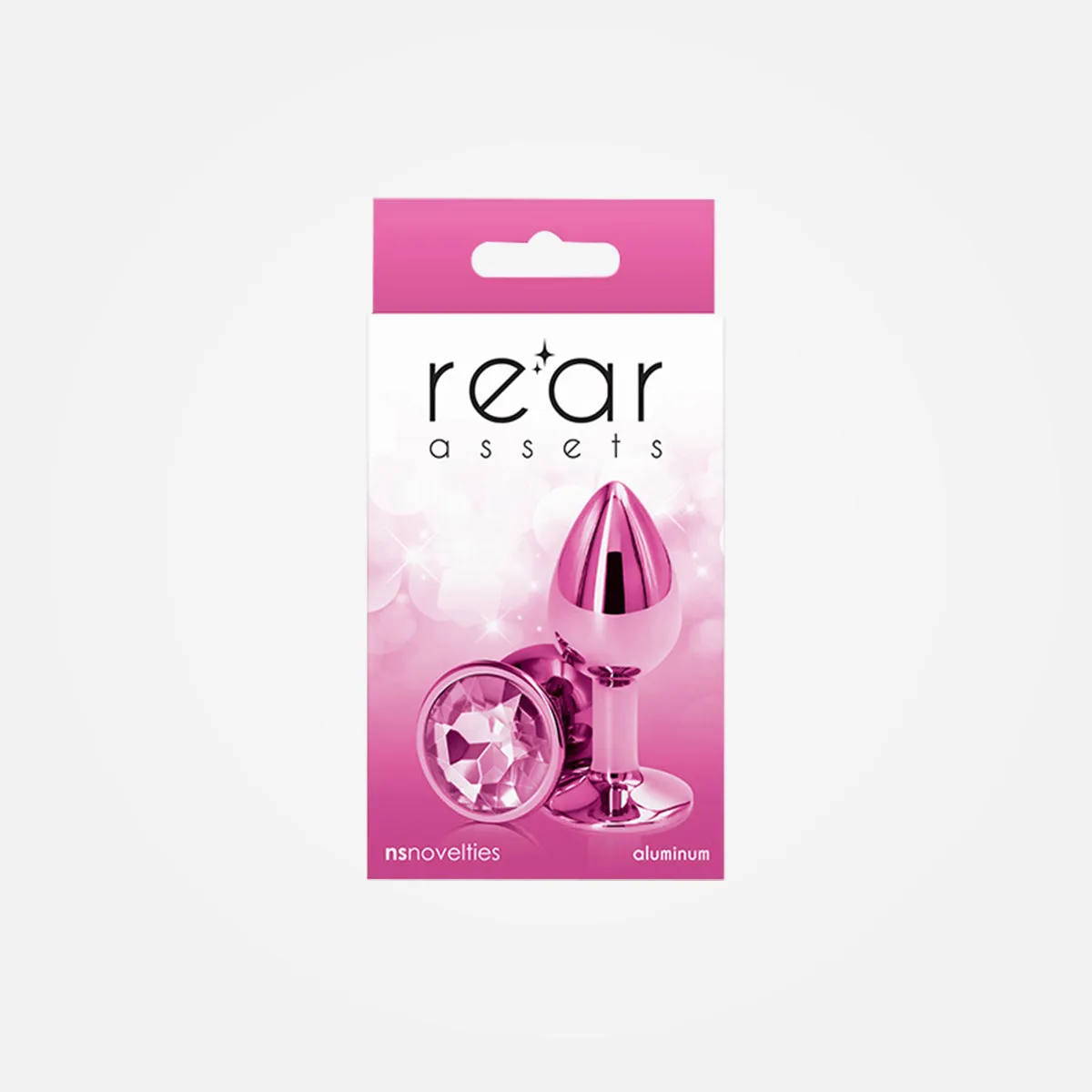 Rear Assets - Small Pink Metal Anal Plug with Round Gem Base