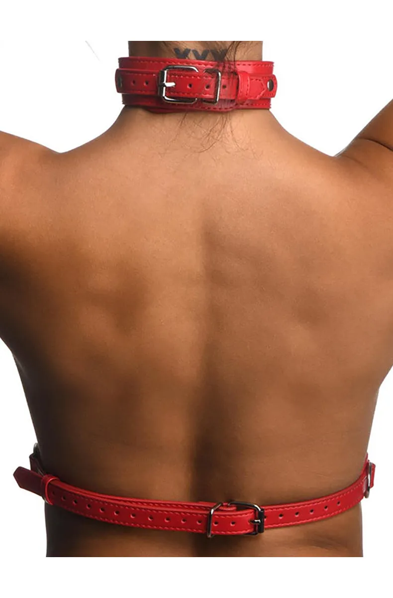 Red BDSM Chest Harness