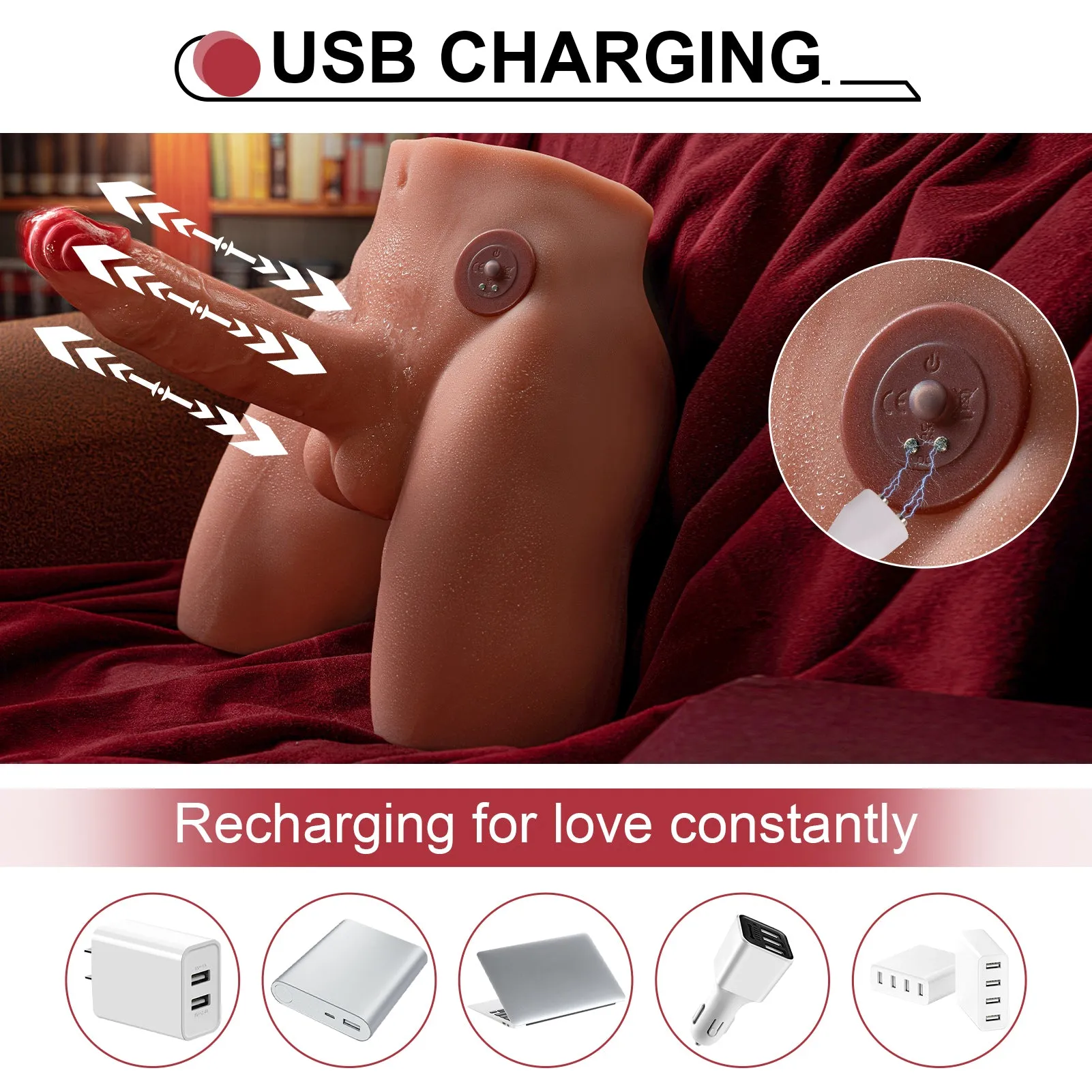 Rob Twin: 9.03lb Thrusting Vibrating Unisex Male Sex Torso