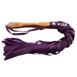 Rouge Garments 2 Inch Wooden Handled Purple Leather Flogger