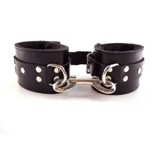 Rouge Garments Black Fur Wrist Cuffs with Adjustable Buckles