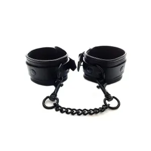 Rouge Garments Leather Black Bondage Wrist Cuffs for Couples