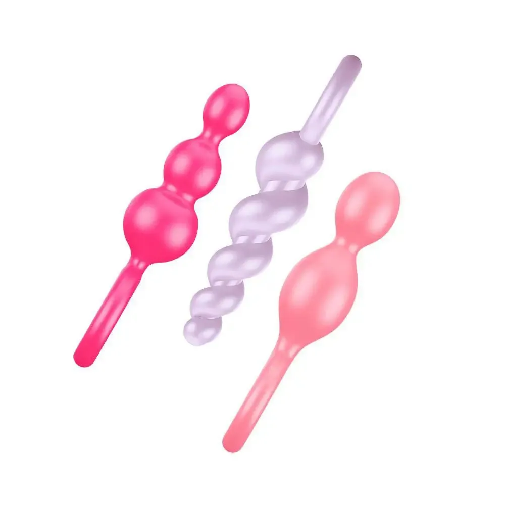 Satisfyer Pro Silicone Pink Set of 3 Butt Plugs with Finger Loop