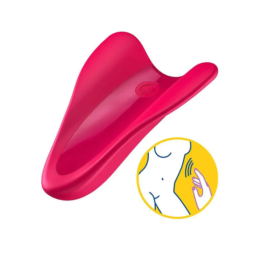 Satisfyer Pro Silicone Red Multi Speed Rechargeable Finger Vibrator