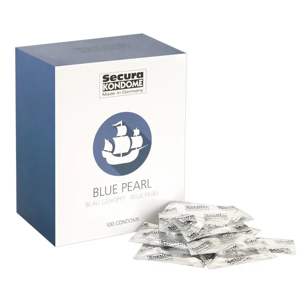 Secura Kondome Blue Pearl Stimulating and Dotted Condoms X100