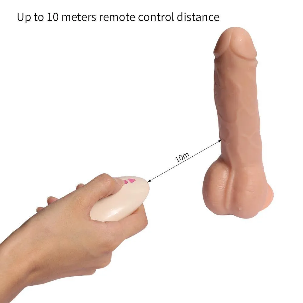 Silicone Rotating Dildo 10 Meters Remote Control Distance 20 Speeds Vibrating Dildo