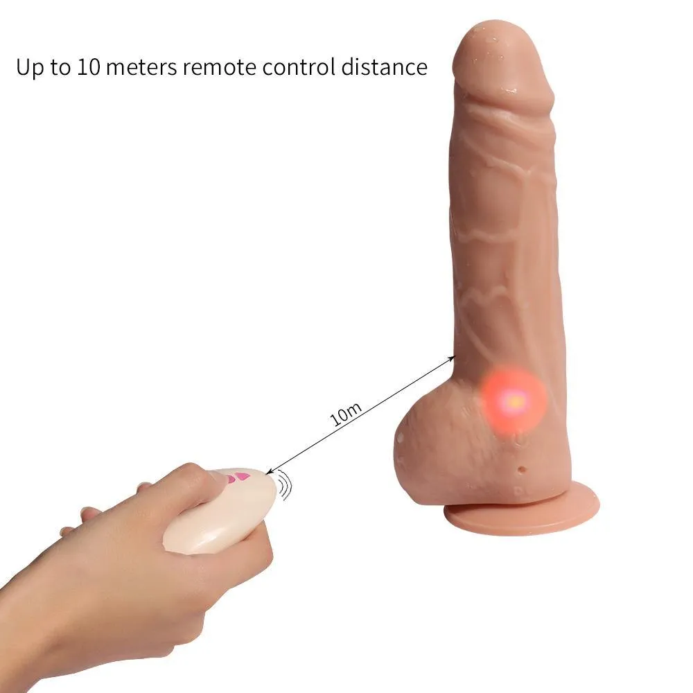 Silicone Rotating Dildo 10 Meters Remote Control Distance 20 Speeds Vibrating Dildo