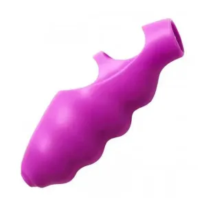 Stretchy Silicone Purple Mini Finger Vibrator for Her