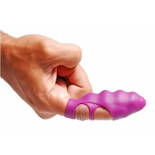 Stretchy Silicone Purple Mini Finger Vibrator for Her