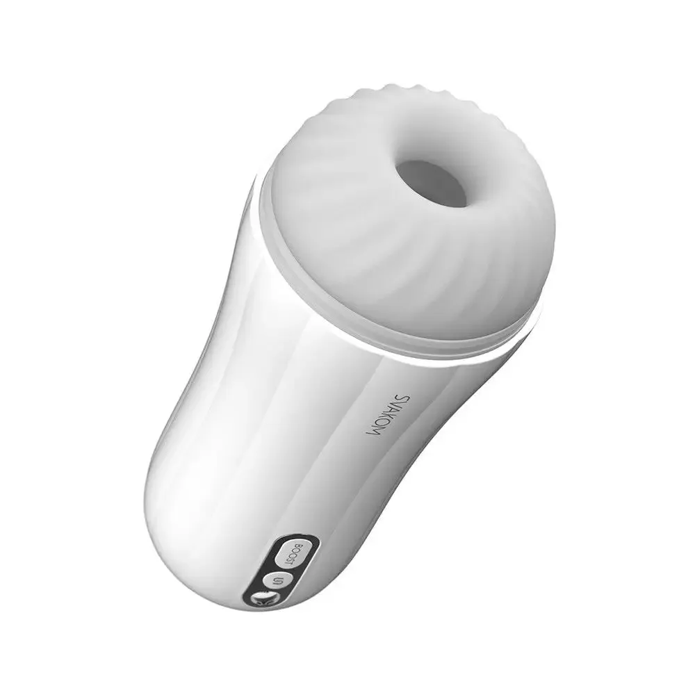 Svakom Silicone White Powerful Rechargeable Vibrating Masturbator