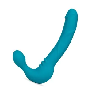 Temptasia Luna Strapless Vibrating Silicone Dildo. Teal