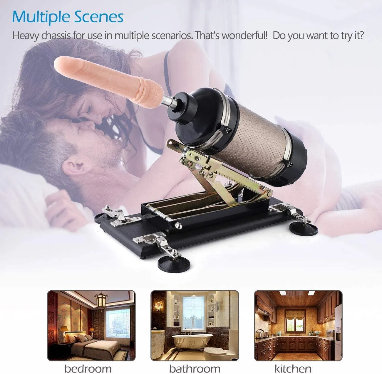 Thrusting Supermatic Sex Machine with 3 Attachment