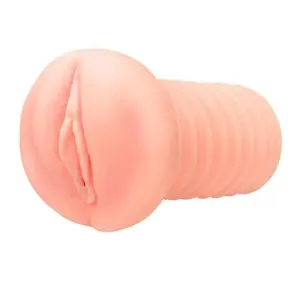 Utensil Race Flesh Pink Stretchy Realistic Vagina Masturbator. Downwards